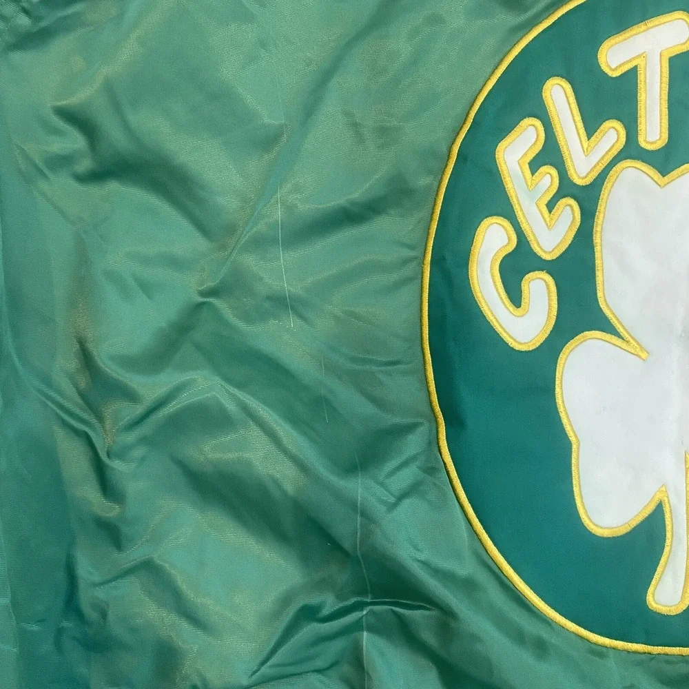 Vintage Boston Celtics G-III Bigman Satin Bomber Snap Jacket Men's Size 5X VTG